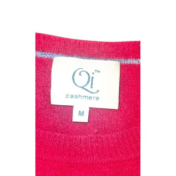QI CASHMERE Women's Size Medium Red 100% Cashmere Sweater READ FLAWED - Picture 10 of 16